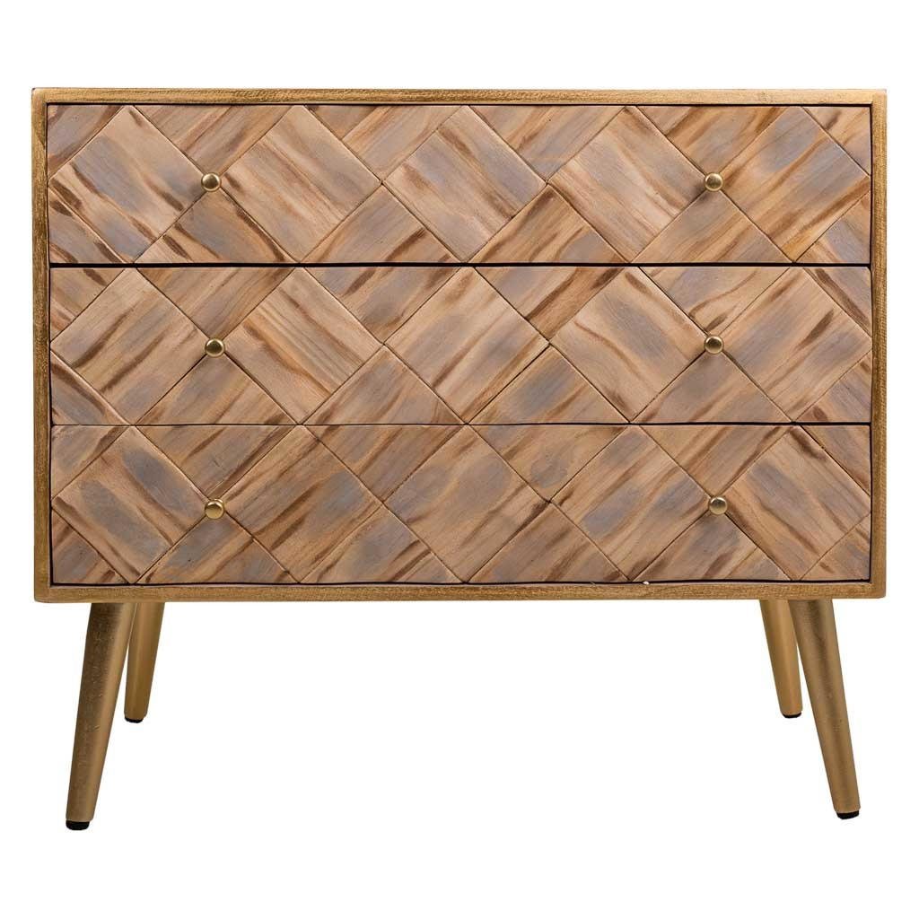 KOMMODE aus Holz 73x36x65 cm - Braun, Holz (73/65/36cm) - Wanderlust