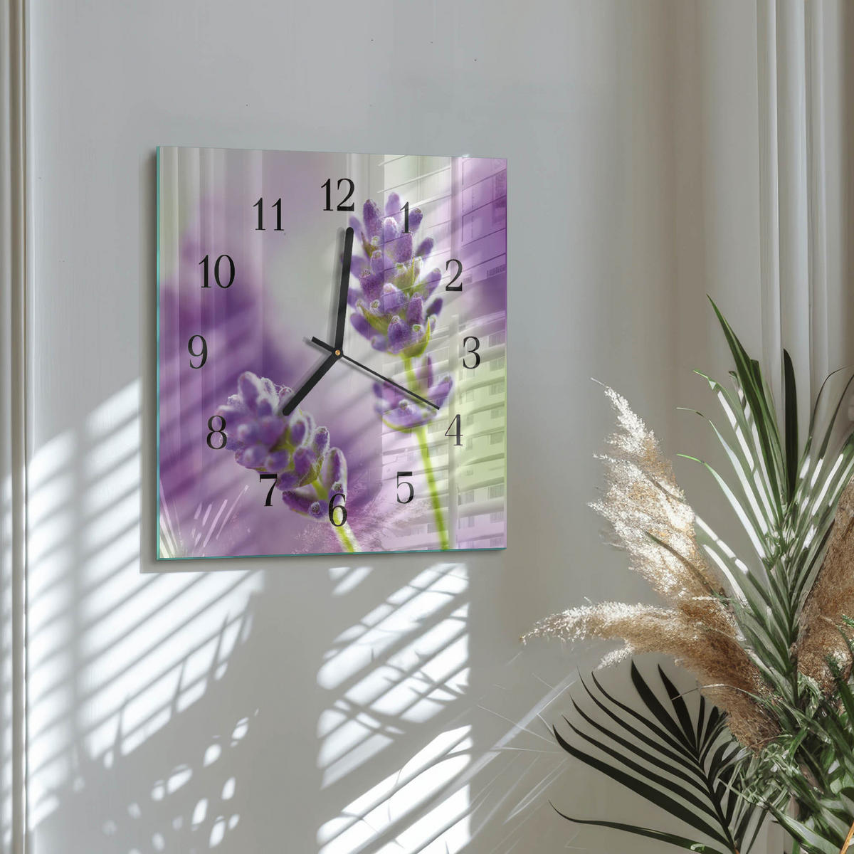 WANDUHR 30x30 cm - Lavendel - Lila, Glas (30/30/0.4cm) - TULUP