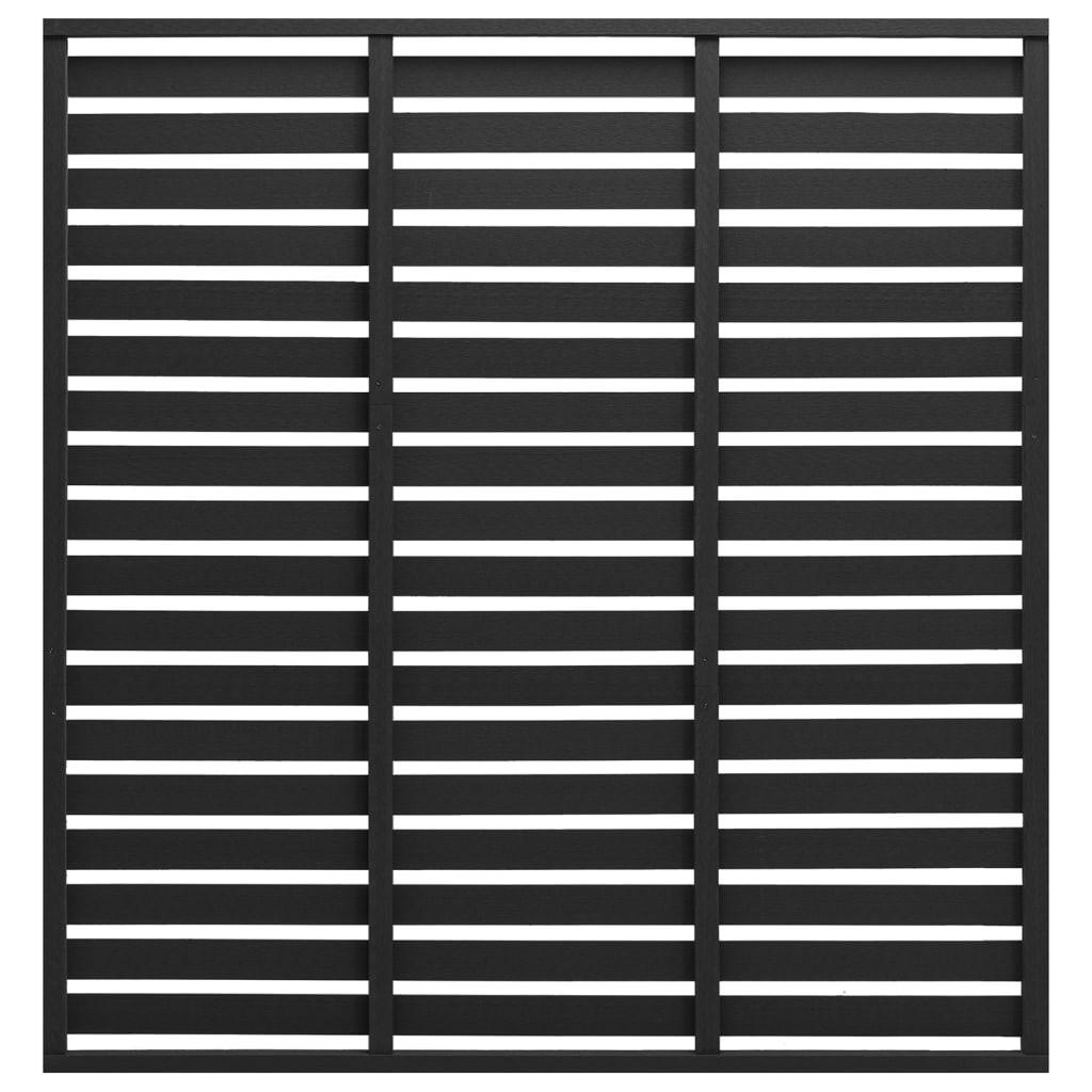 GARTENZAUN mit Latten-Design, 180/180 cm, aus WPC und Stahl, Schwarz - Schwarz, Kunststoff (180/180cm) - vidaXL