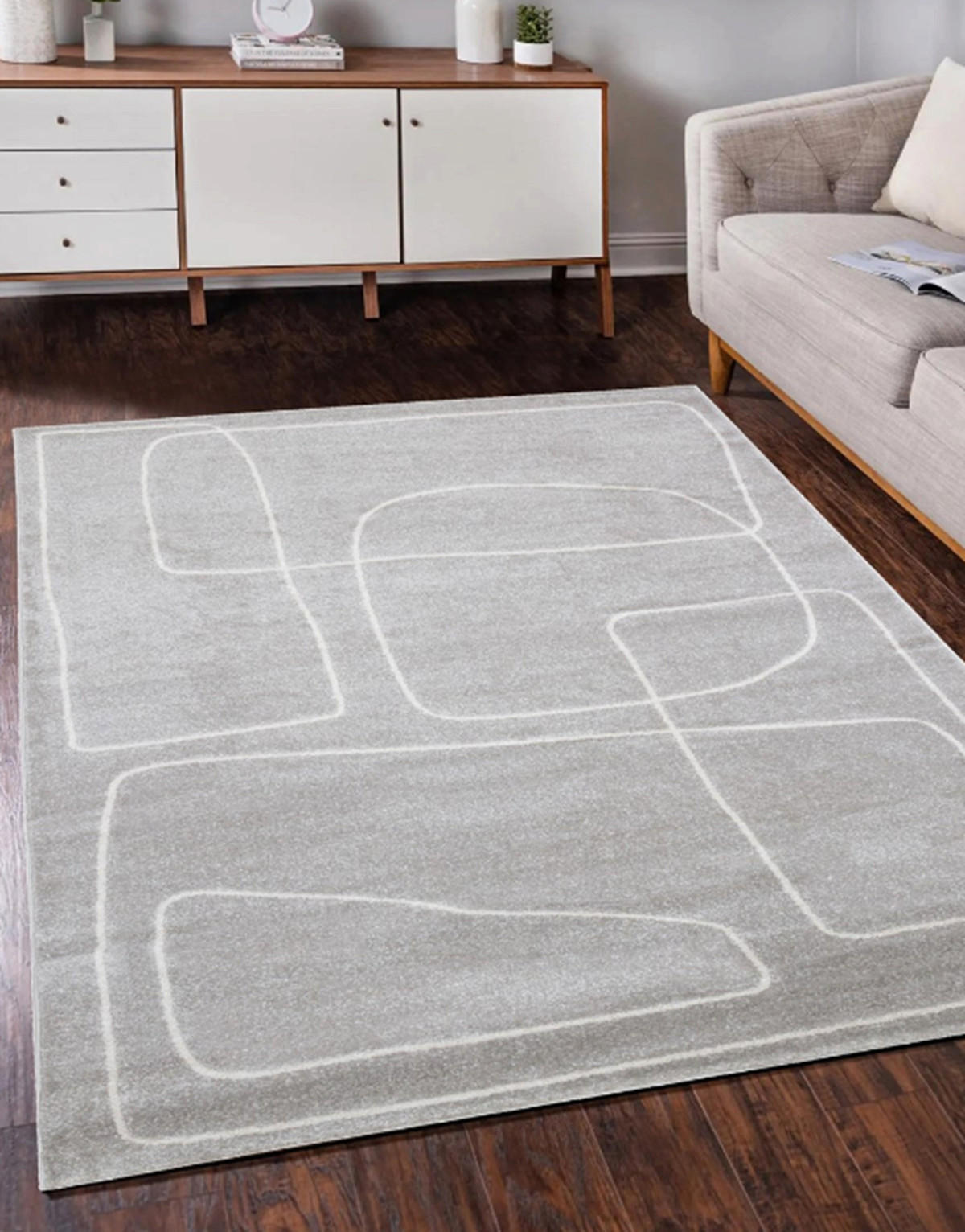 TEPPICH modern Flachgewebe STUDIO Grau 160 x 230 cm - Grau, Textil (160/230cm) - Novatrend