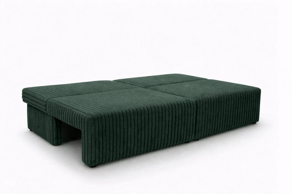 SOFA Mit Schlaffunktion Und Bettkasten, Cordstoff Tilia, Grün, BEST MINI - Grün, Holz (200/83/98cm) - Kaiser Möbel