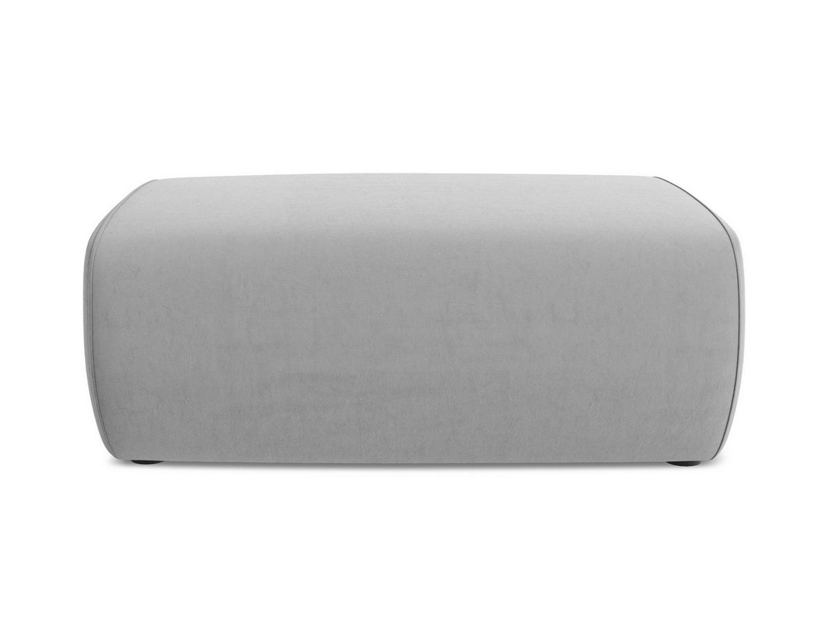 POUF Samt Stoff Grau - Schwarz/Grau, Kunststoff/Textil (102/40/62cm) - Makamii