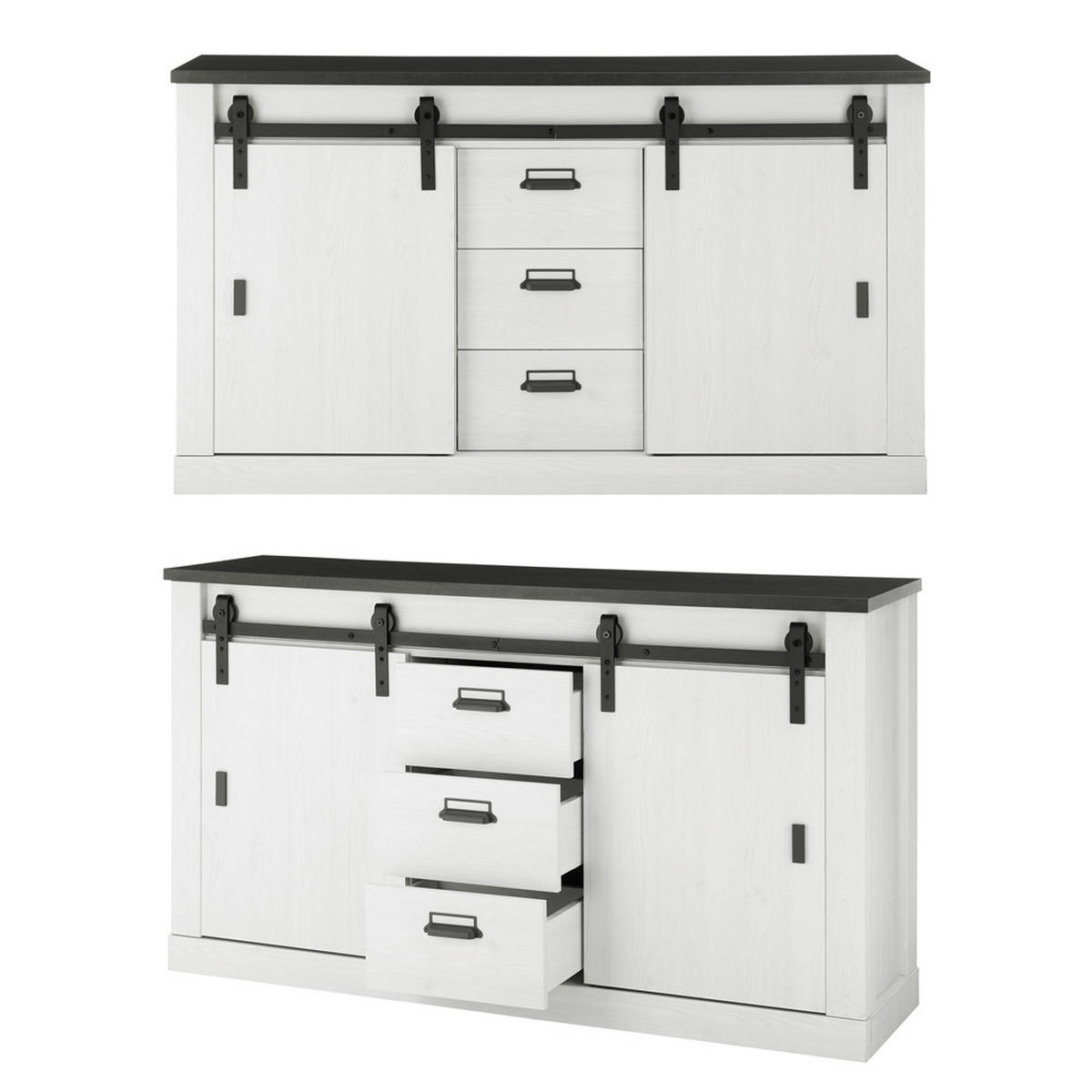 WOHNZIMMER-SET 6-TLG. Shelton-61 - Weiß, Holzwerkstoff (570/201/43cm) - Lomado