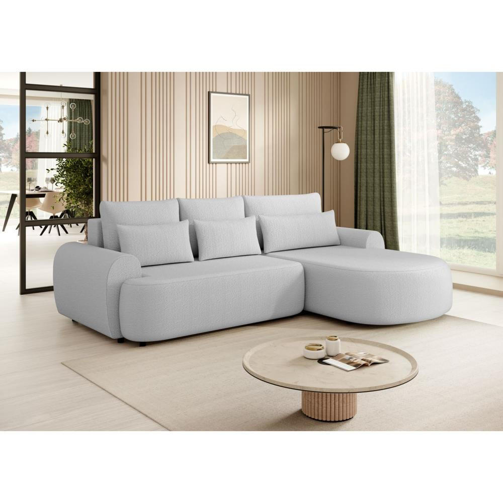 ECKSCHLAFSOFA Olivio L Hellgrau - Hellgrau/Schwarz, Kunststoff/Textil (266/170cm) - Beautysofa