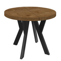 ESSTISCH Runder Ausziehbarer PERO 100/150, Lefkas / Schwarz - Dunkelbraun, Holz (150/100/77cm) - Dekori_Interiors