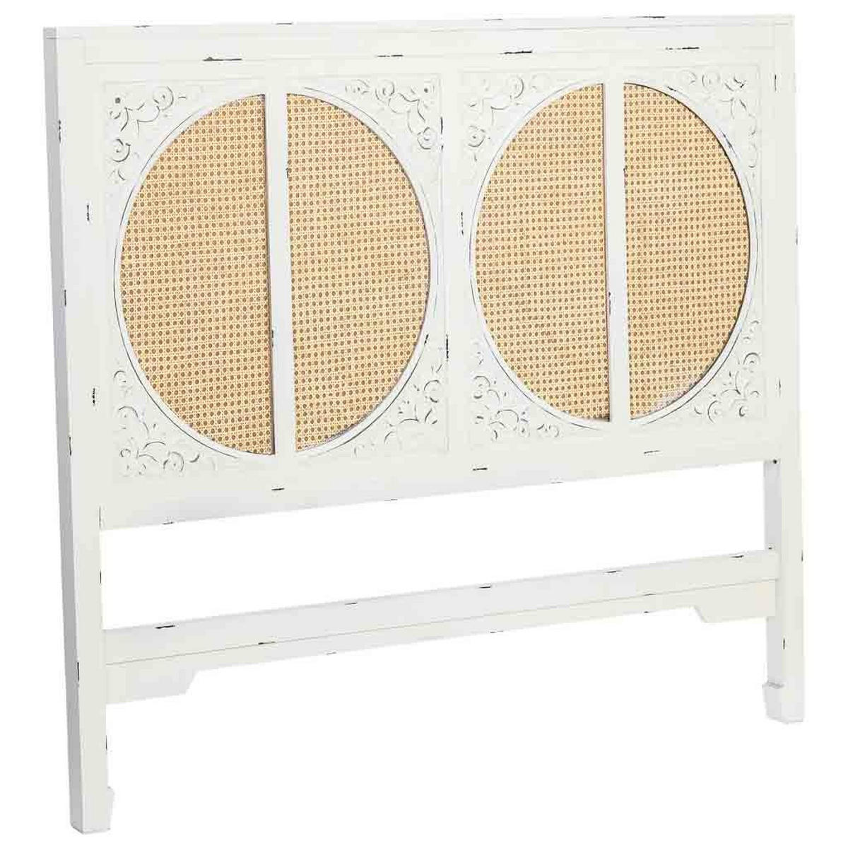 KOPFTEIL aus Holz und Gitter, weiß, 150x5x130cm - Weiß, Holz (150/130/5cm) - Wanderlust