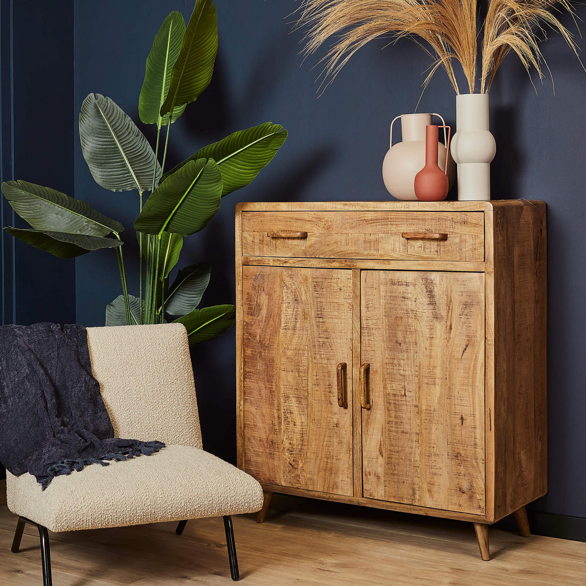 KOMMODE Dakota Mangoholz 100 cm / 45 cm Natur - Naturfarben, Holz (100/115/45cm) - Villa Möbel