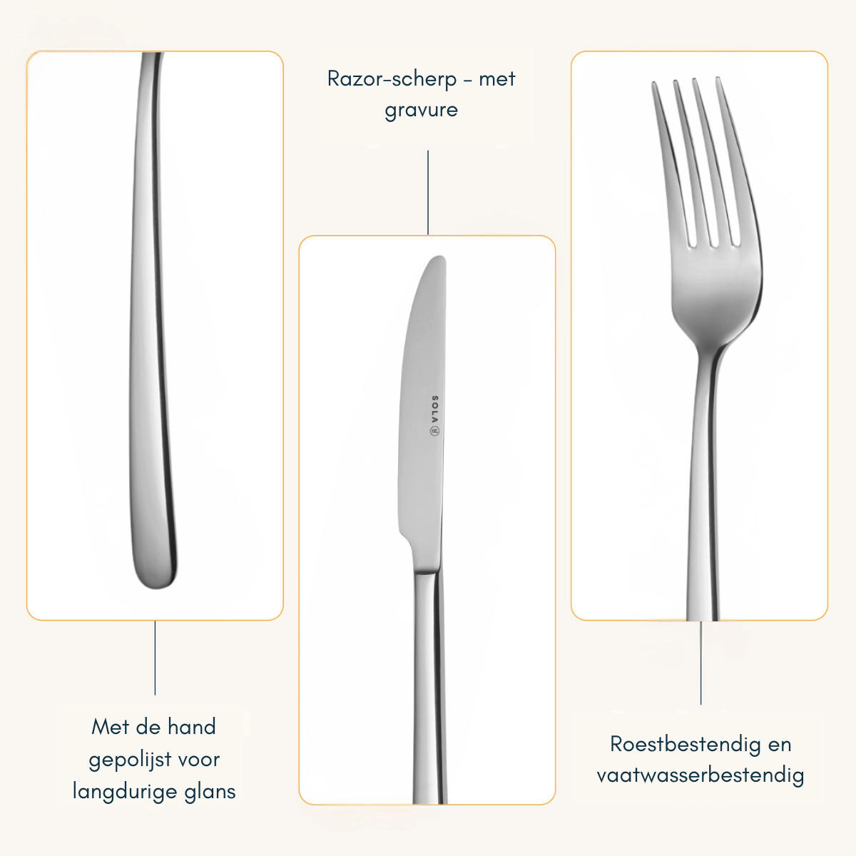 BESTECKSET Donau - 18/10 Edelstahl - 70-teilig / 8 Personen - Silberfarben, Metall - Sola