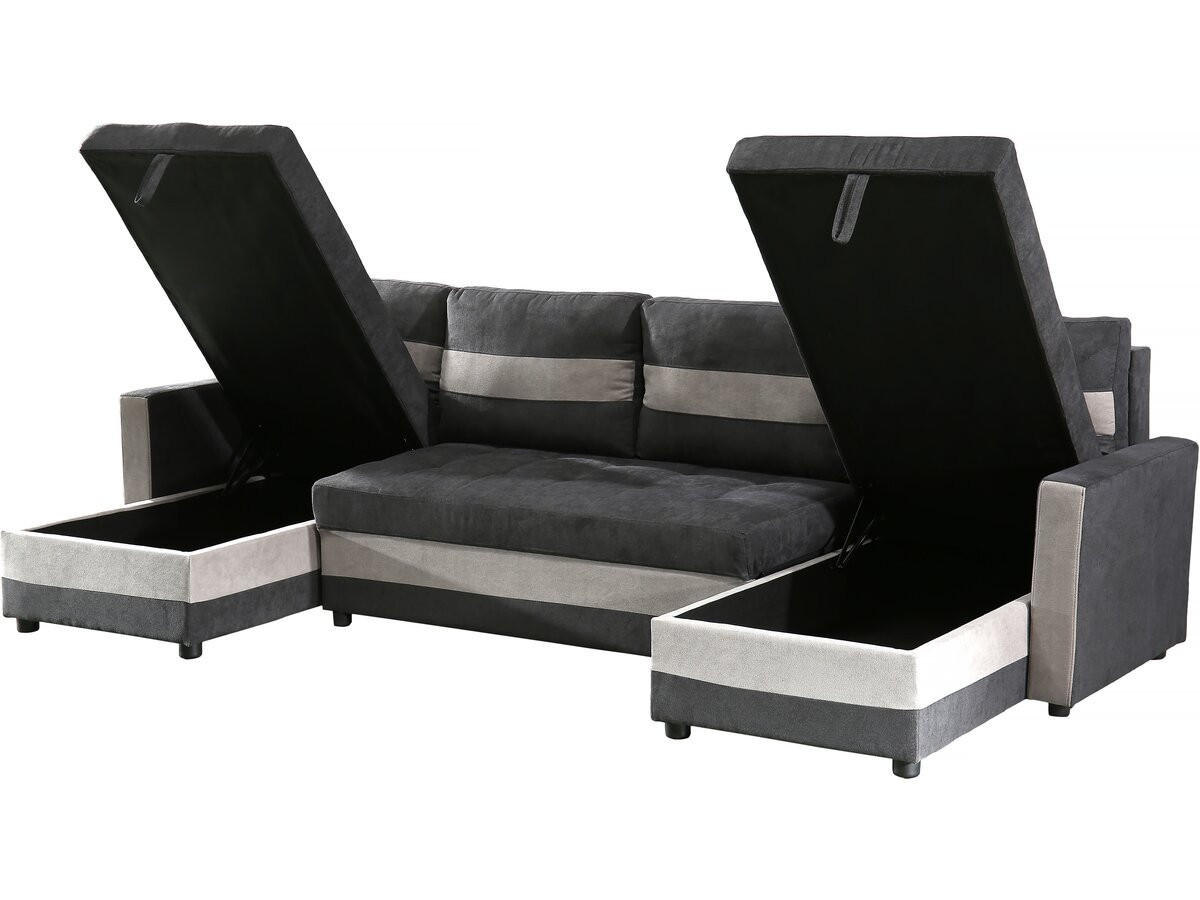 ECKSCHLAFSOFA Antoine Dunkelgrau/Hellgrau - Dunkelgrau/Hellgrau, Textil (290/140cm) - Habitat Garten
