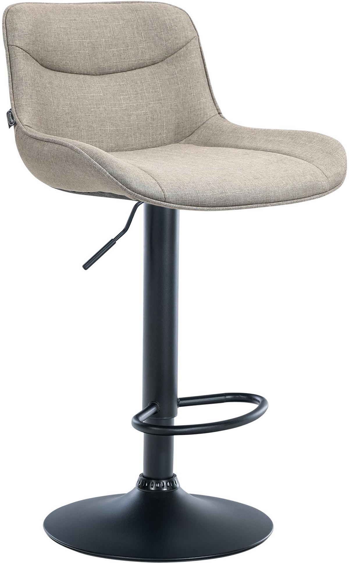 BARHOCKER Vulcano Stoff schwarz taupe - Taupe/Schwarz, Textil/Metall (49/106/51cm) - TPFLiving