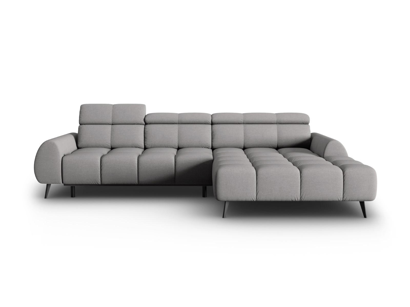 ELEKTRISCHES-ECKSOFA rechts Alyse aus strukturiertem Stoff hellgrau 5 Sitzplätze - Hellgrau, Textil (188/295cm) - Micadoni