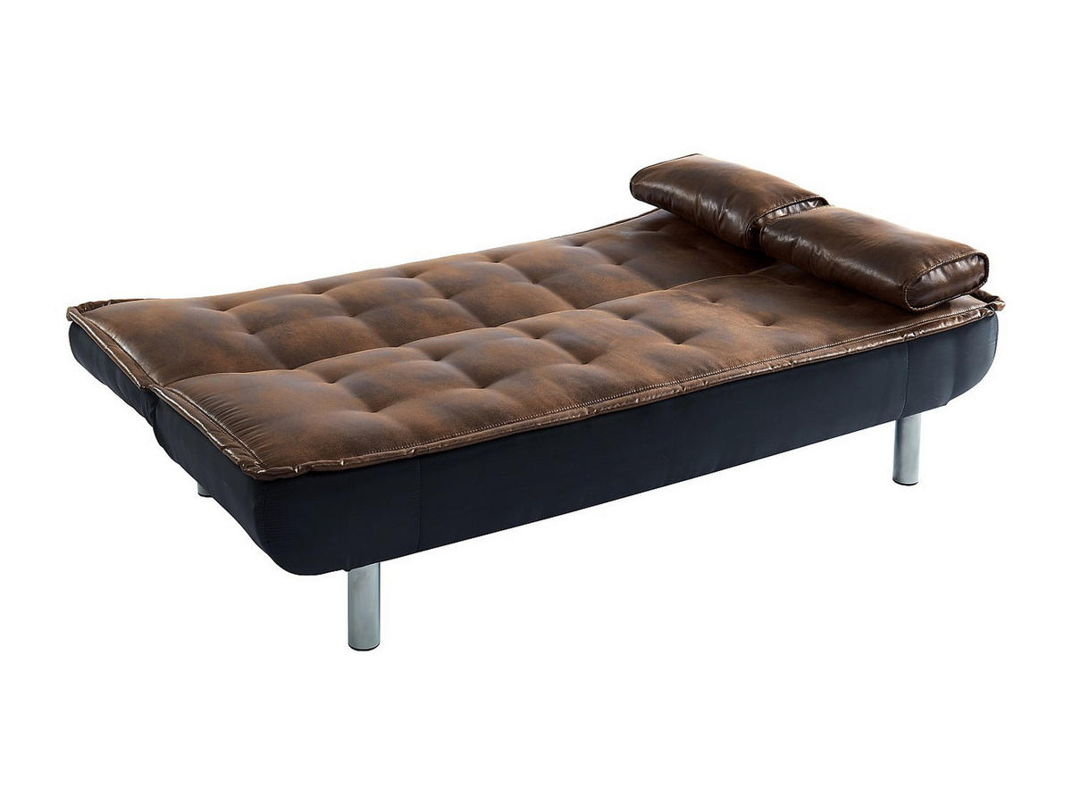 SCHLAFSOFA Klappsofa - Microfaser - MISHAN - Braun, Textil (190/89/96cm) - Vente-Unique