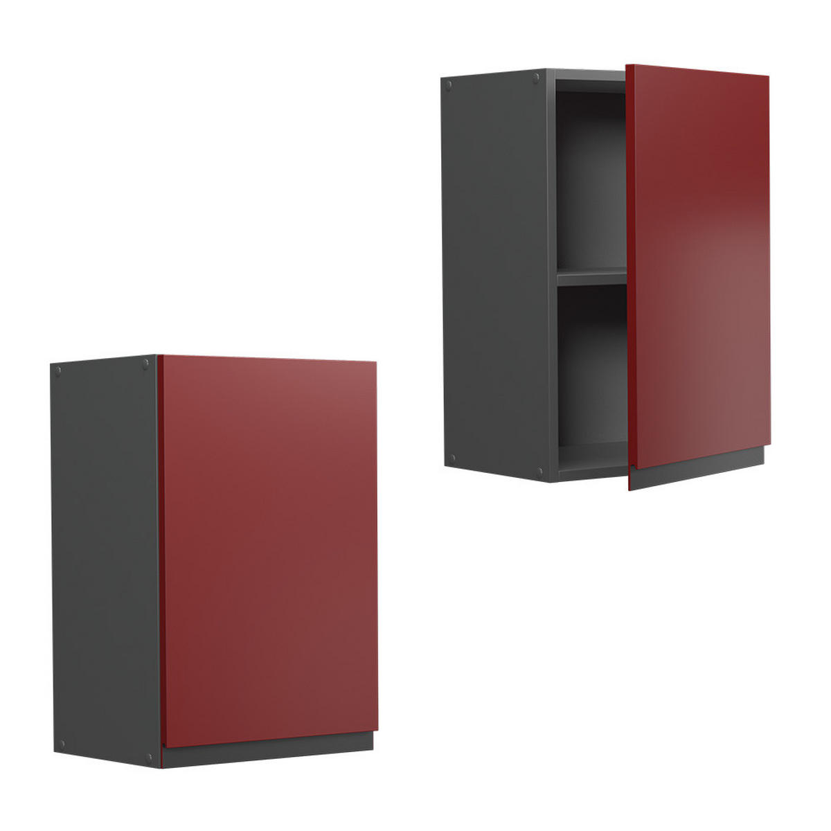 HÄNGESCHRANK R-Line Rot 40 cm J-Shape - Anthrazit/Rot, Holzwerkstoff (40/60/31cm) - Vicco