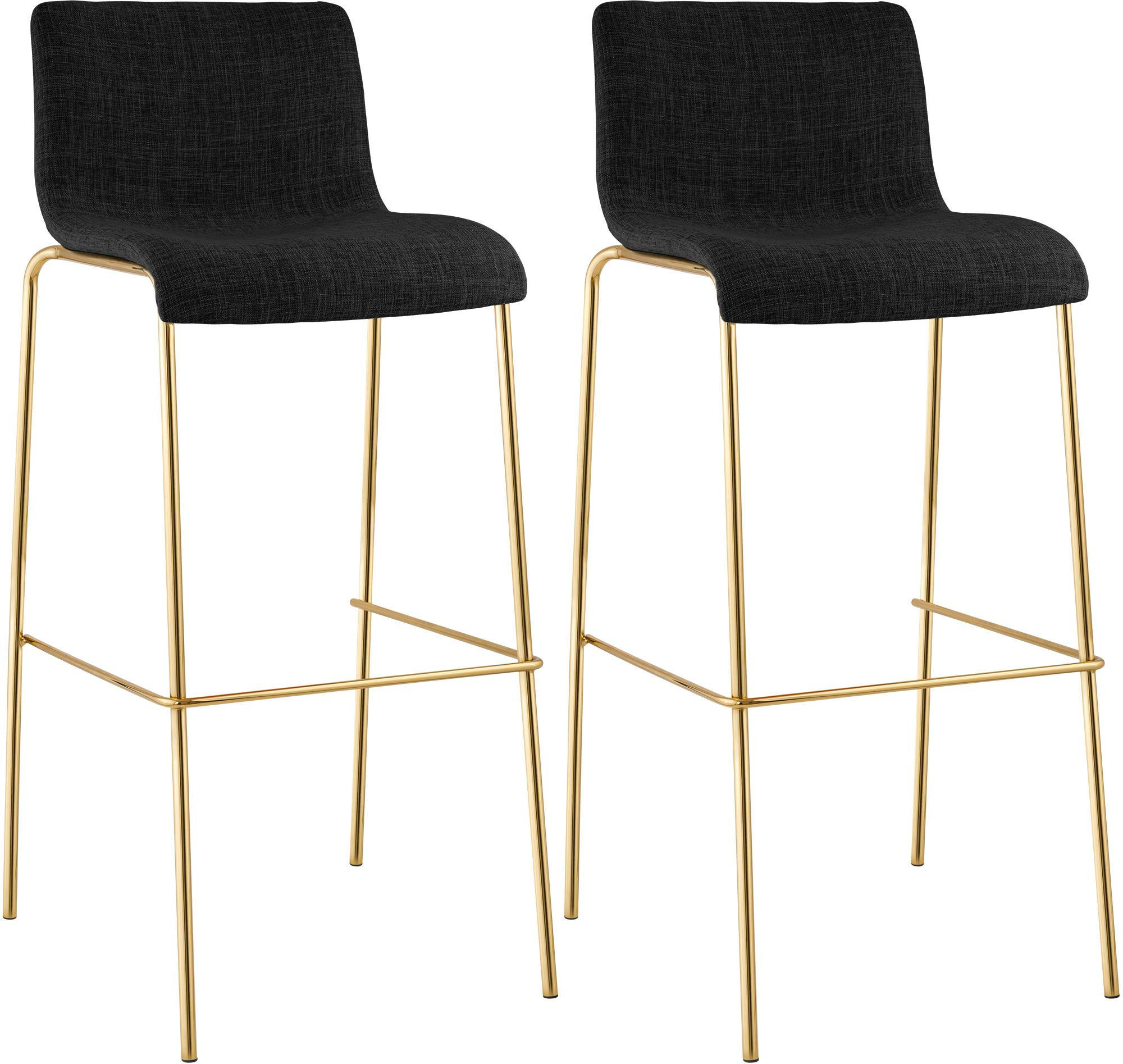 BARHOCKER 2 Stoff Dunkelgrau - Dunkelgrau/Goldfarben, Textil/Metall (43/100/48cm) - CLP