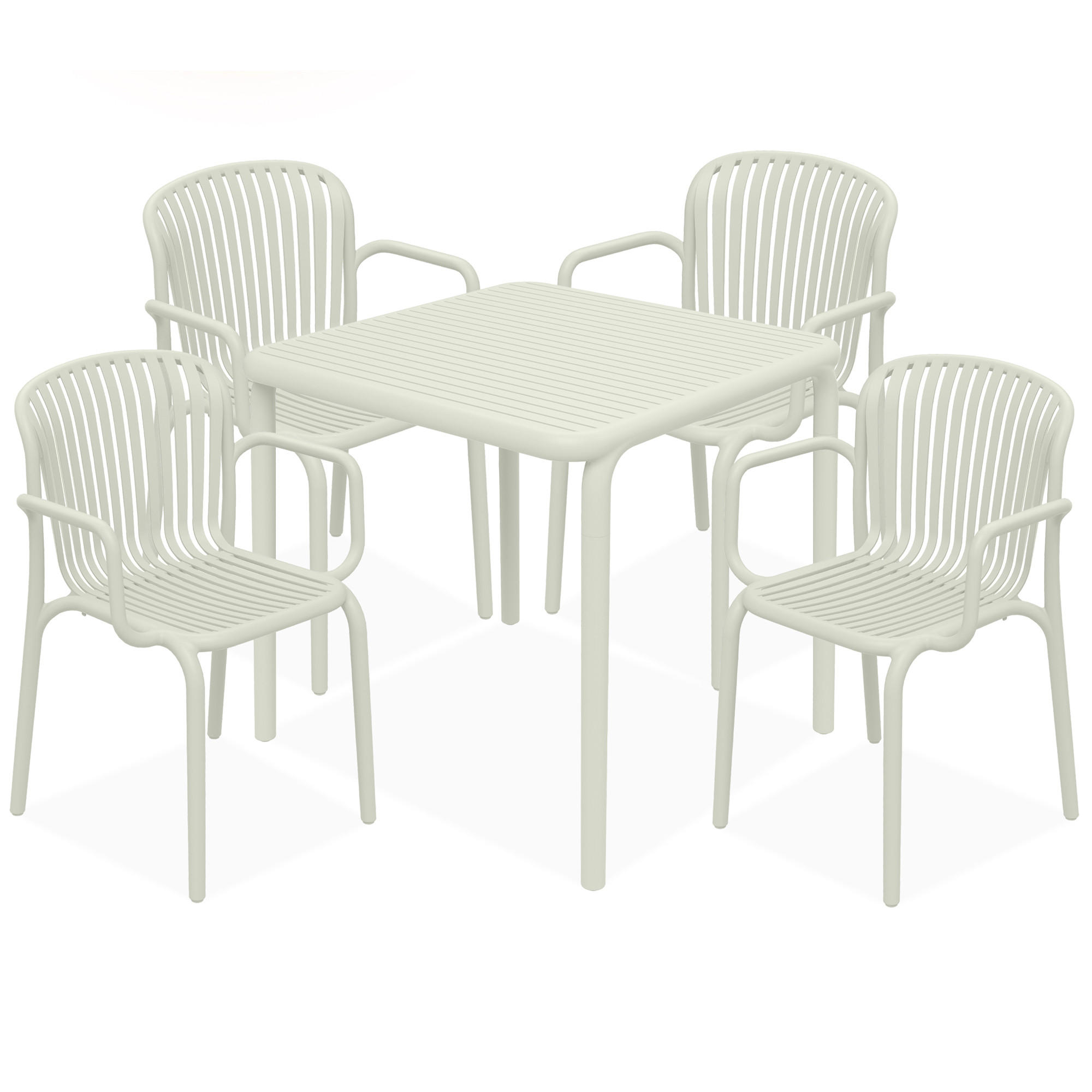 GARTEN ESSGRUPPE FICCARI, Gartenmöbel-Set 5-tlg, Beige - Beige, Kunststoff - KONSIMO®