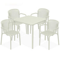 GARTEN ESSGRUPPE FICCARI, Gartenmöbel-Set 5-tlg, Beige - Beige, Kunststoff - KONSIMO®