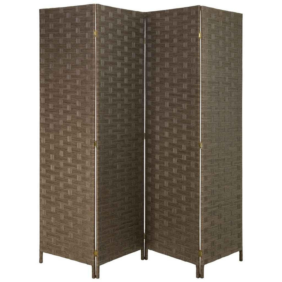 PARAVENT aus geflochtenem Papier mit 4 PANEELE, 3x180cm - Dunkelbraun, Papier (200/180/3cm) - Wanderlust