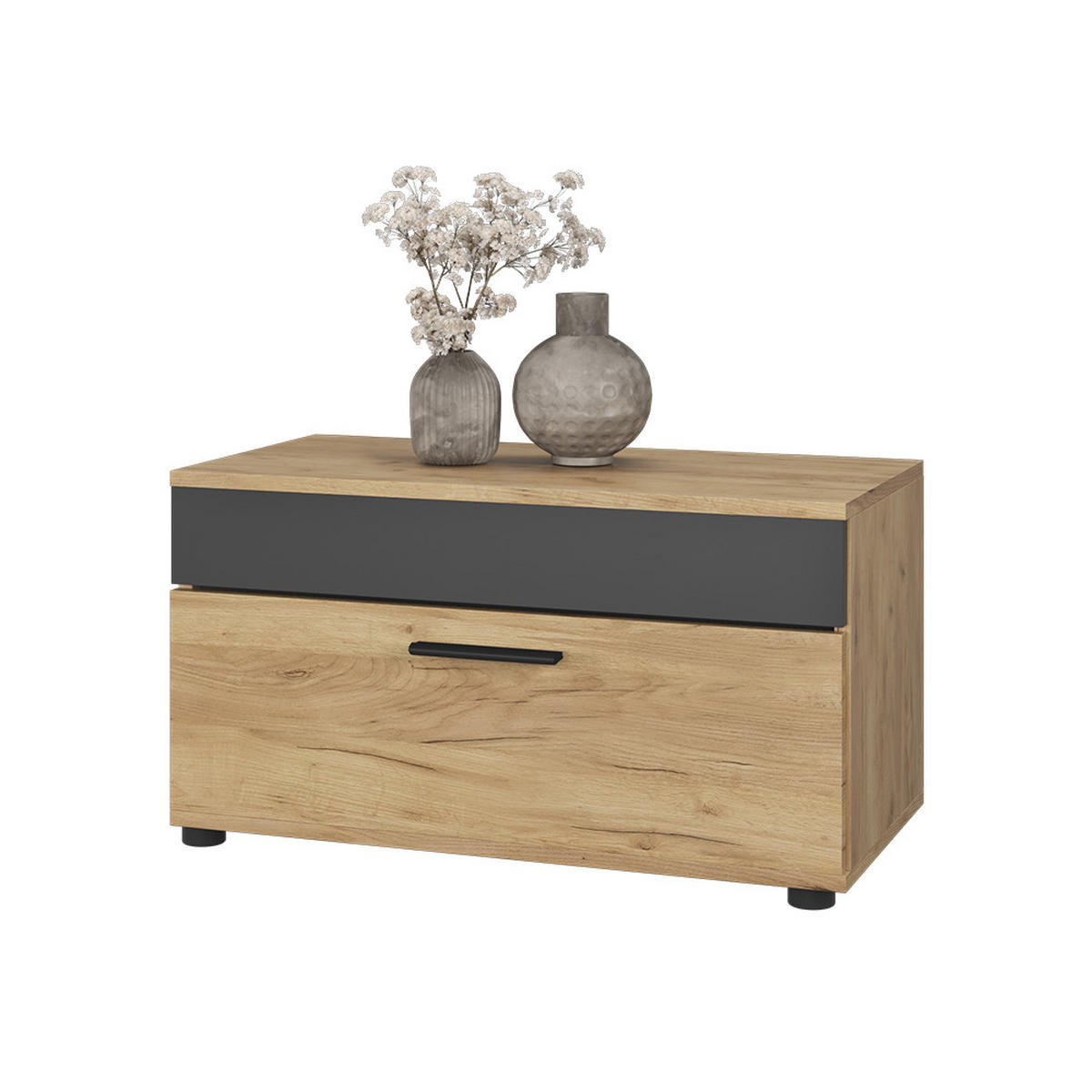 POLICE NA KNIHY Berno Zlatý dub power/antracit - medově dubová/antracitová, kompozitní dřevo (70.8/38.9/35.3cm) - Vicco