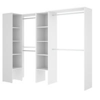 OFFENER KLEIDERSCHRANK Quadro Holz-Effekt Weiß 79.4x228h187 - Weiß, Holzwerkstoff (228/187/79.4cm) - DMORA