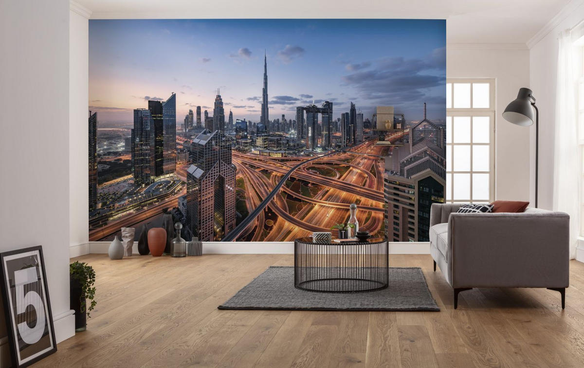 FOTOTAPETE Dubai 450 x 280 cm - Blau, Papier (450/280cm) - Sanders & Sanders