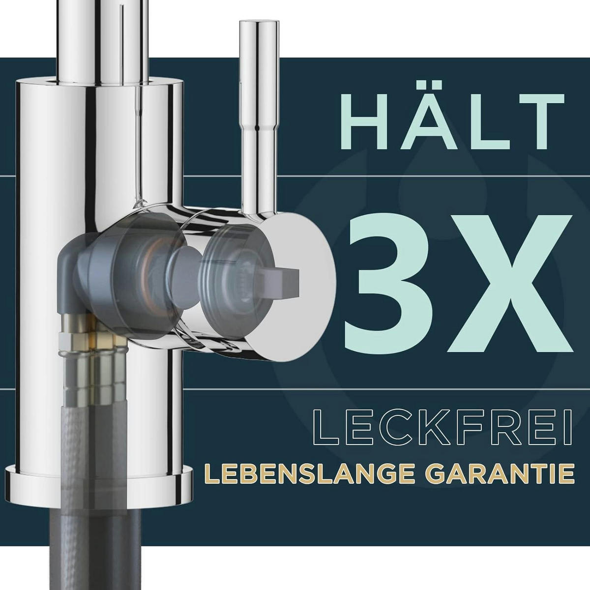 KÜCHENARMATUR mit hohem Bogen und ausziehbarer Brause, 360° schwenkbar, silber - Silberfarben, Metall (5/42.5/25cm)