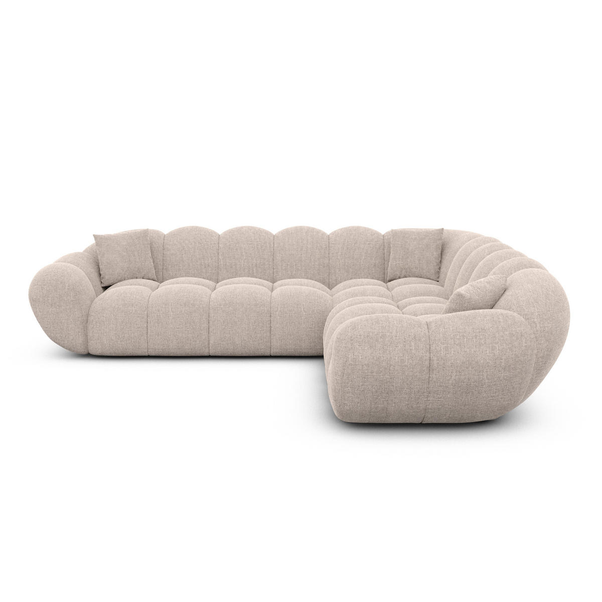 ECKSOFA Liva Beige Strukturstoff - Beige, Textil (258/258cm) - VAROYAL