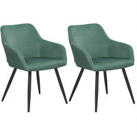 ÉTKEZŐSZÉK 2 darabos Szett Bársony sötétzöld Casmalia - fekete/zöld, textil (60/80/66cm) - Beliani