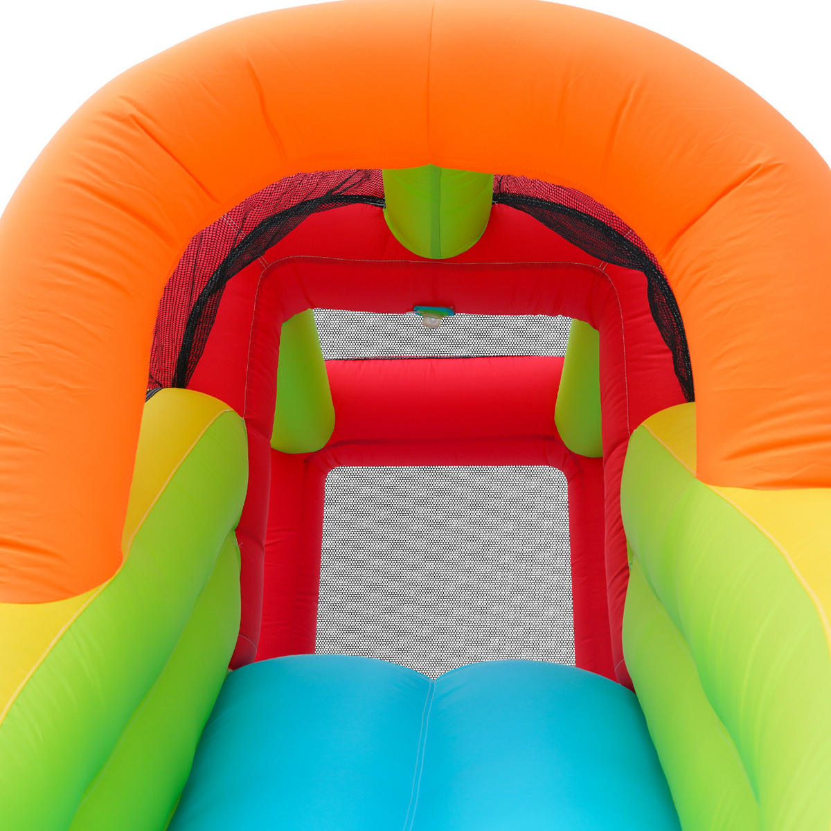 HÜPFBURG Kinder Wasserpark Trampolin Rutsche Basketball Klettern - Blau, Textil (410/315/203cm) - FLIEKS