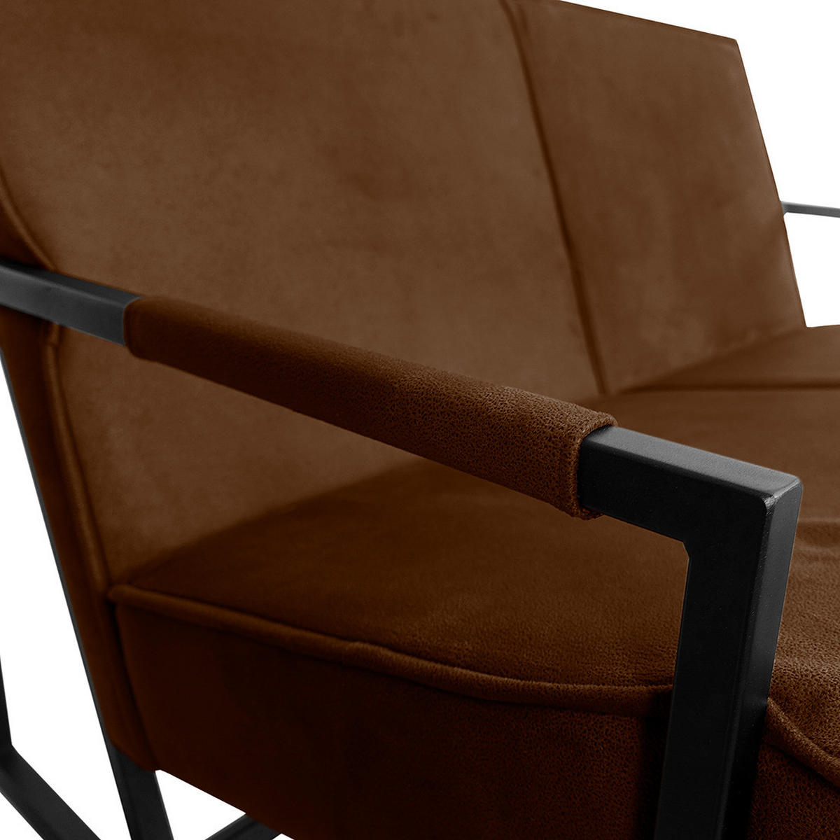 2-SITZER SOFA - Strukturstoff - Dunkelbraun, Textil (125/74/82cm) - home24