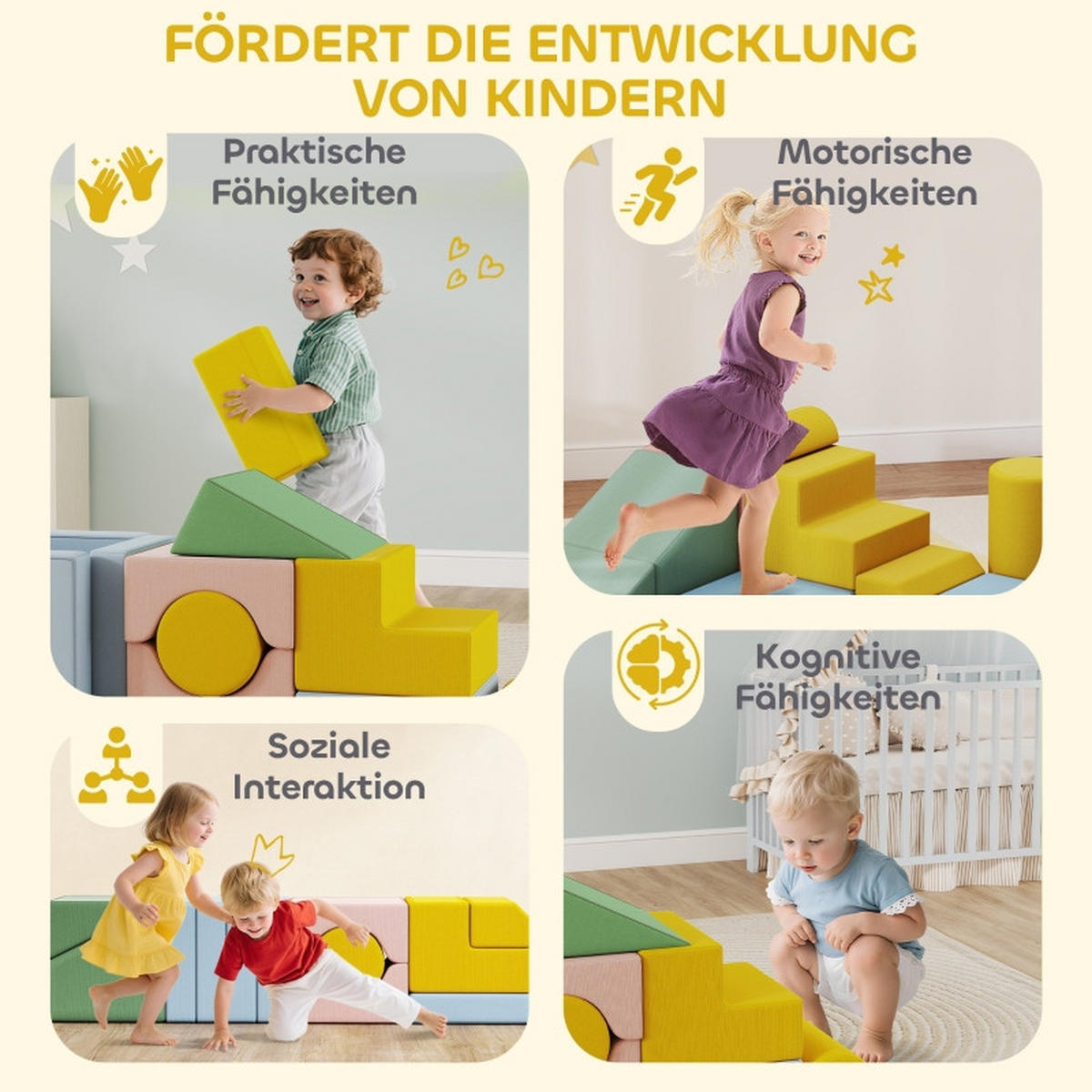 KONSTRUKTIONSSPIELZEUG Bausteine - Multicolor, Kunststoff (40/40/160cm) - Korfee