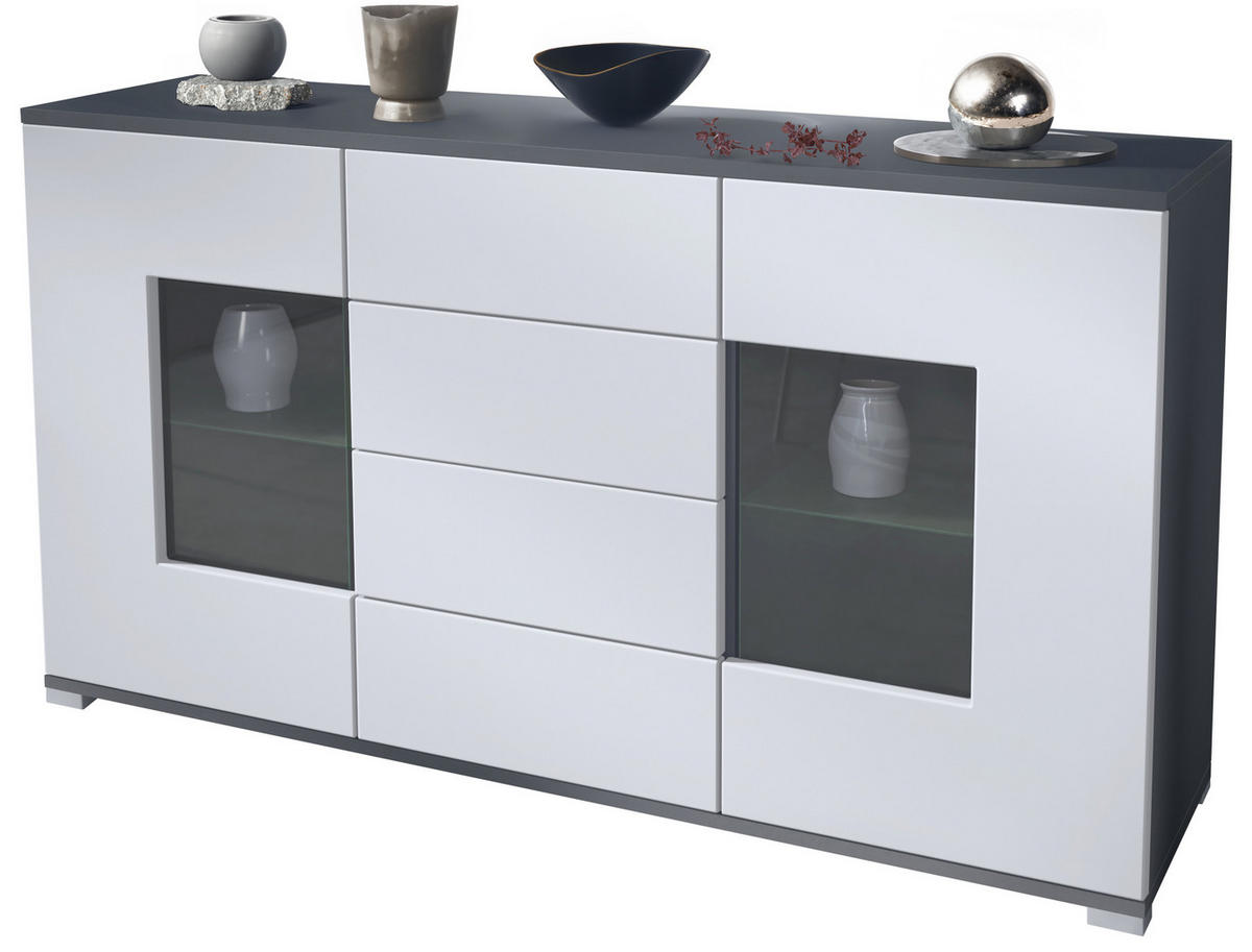 SIDEBOARD Grömitz Weiß matt - Weiß, Holzwerkstoff (138.5/75.5/35cm) - Vladon