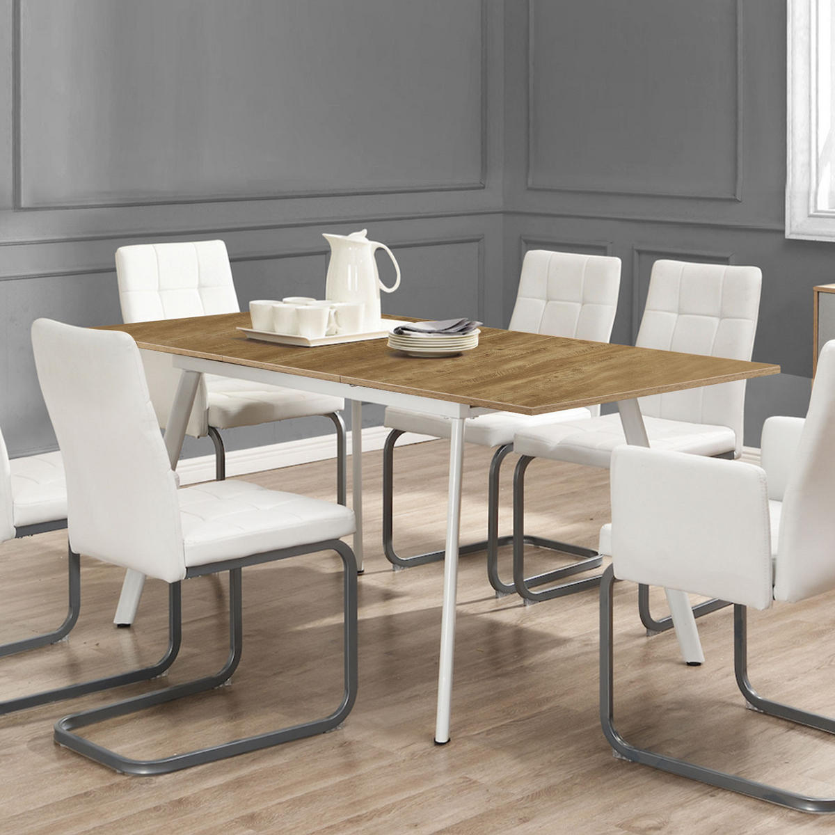 ESSTISCH OSKAR 120-160/80/76 cm Wildeiche - Wildeiche, Holz (80/120/76cm) - B&D Home