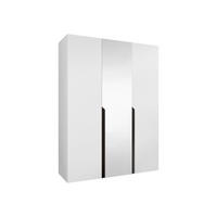 DREHTÜRENSCHRANK Mila II 150 - Schwarz/Weiß, Holzwerkstoff/Kunststoff (150/202/52cm) - MIRJAN24