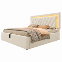 POLSTERBETT mit Bettkasten und Matratze 160x200 cm Samt Beige - Beige, Metall (160/200cm) - Beauniv