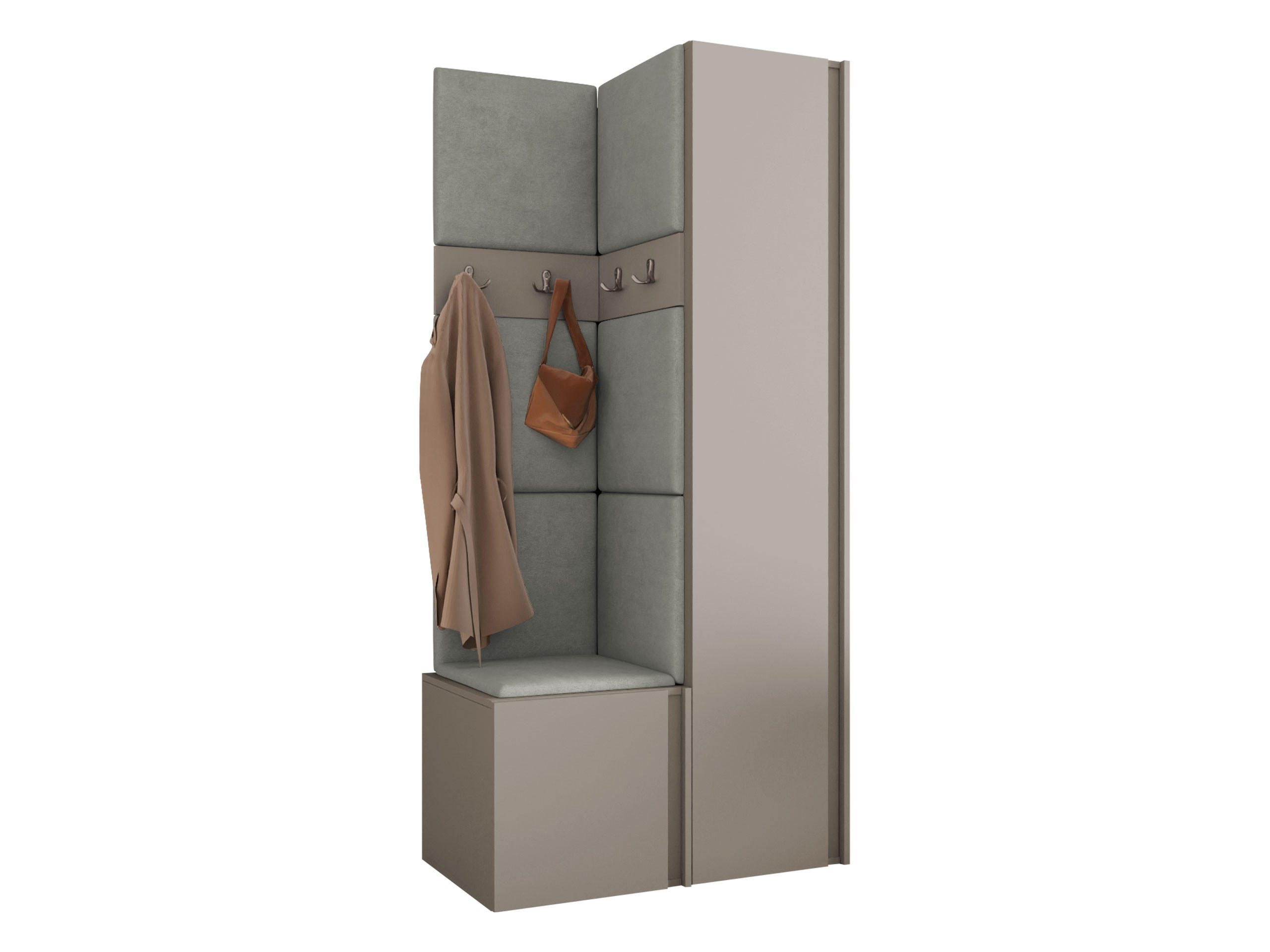 MOBILIER PENTRU HOL Orion XXIV - cașmir/gri, material plastic/compozit lemnos (82/186/46cm) - MIRJAN24