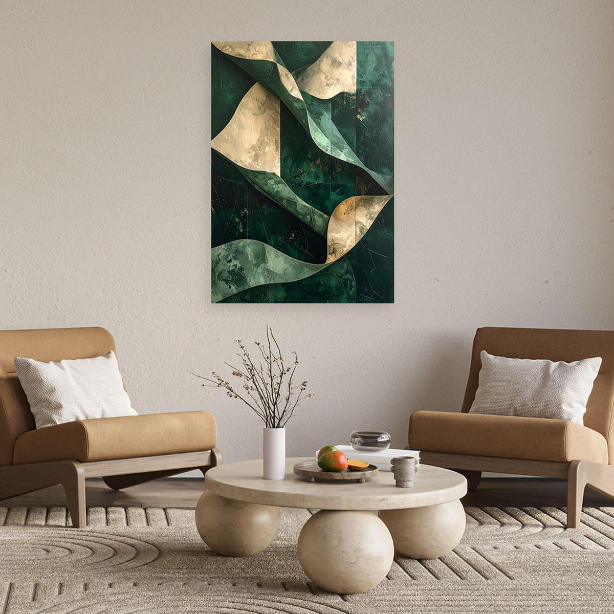 LEINWANDBILD Abstraktion 30x45cm - Grün, Textil (30/45cm) - Feeby