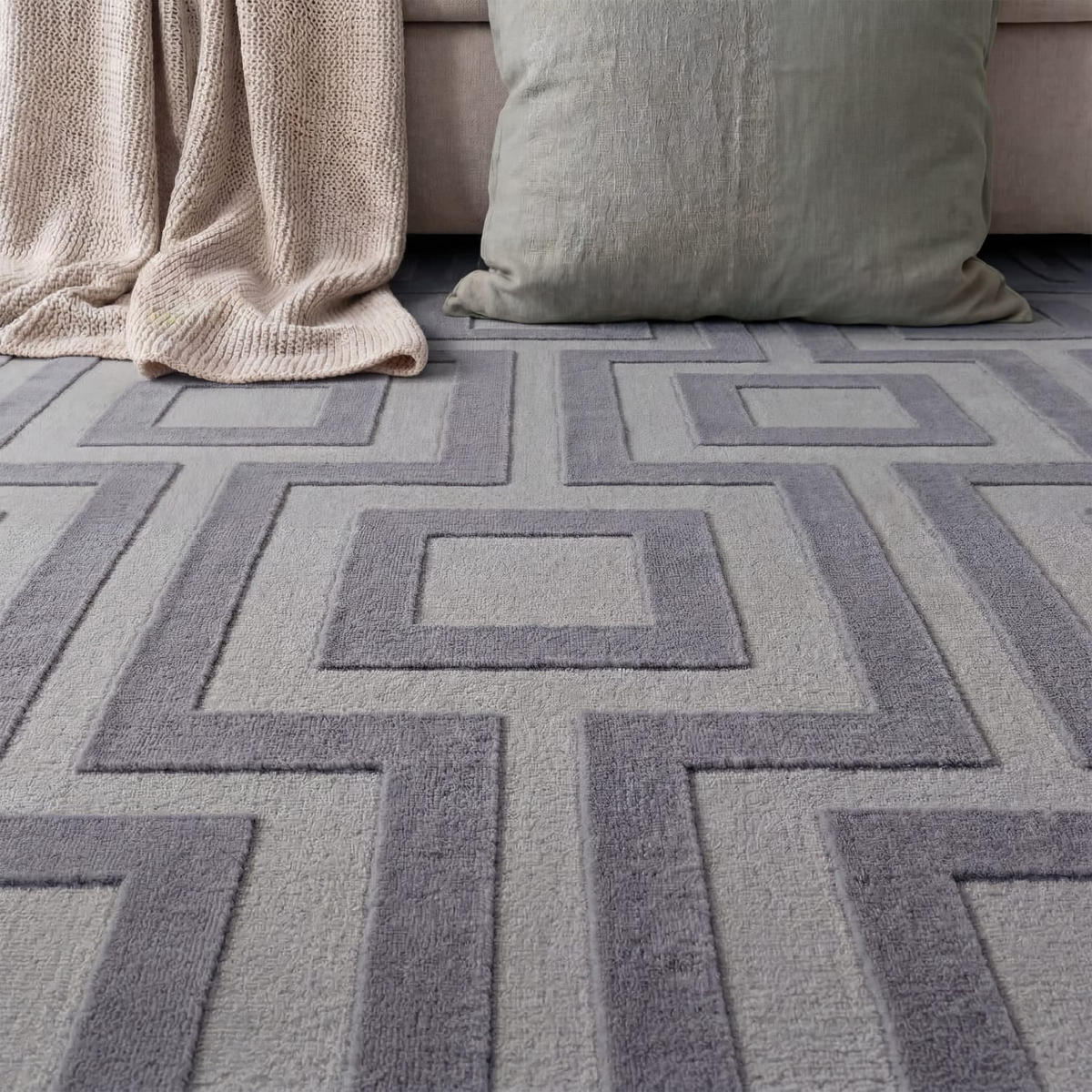 KURZFLORTEPPICH 200/280 cm Tinos 574 - Anthrazit, Kunststoff (200/280cm) - Paco Home