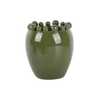 VASE Cadiz Dotty Medium - Grün - 21 cm - Grün, Stein (21cm) - Present Time