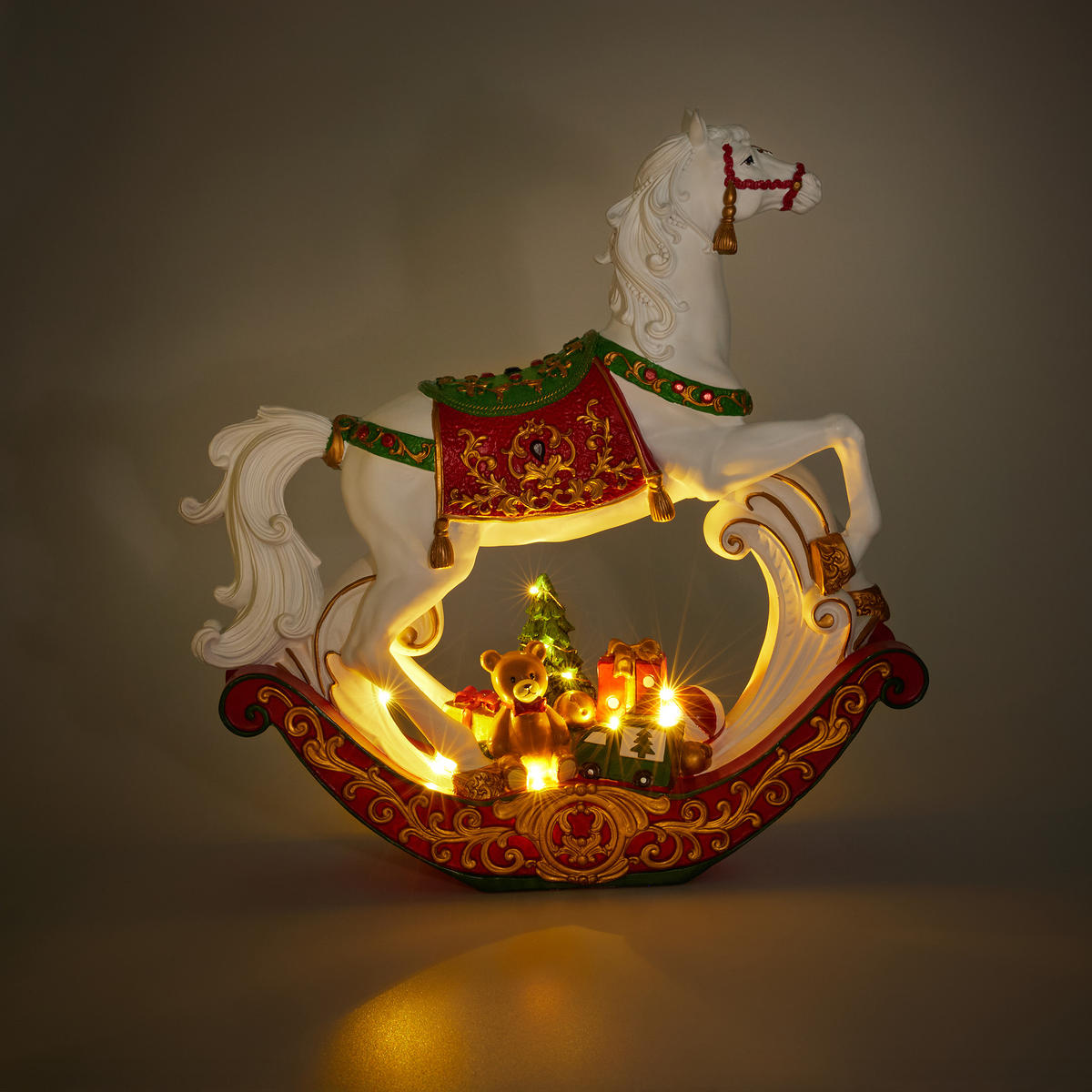 LEDFIGUR Sparklehorse, 43x14x42 cm, Rot, Dekorative Weihnachtsdeko - Rot, Kunststoff (14/43/42cm) - home&you