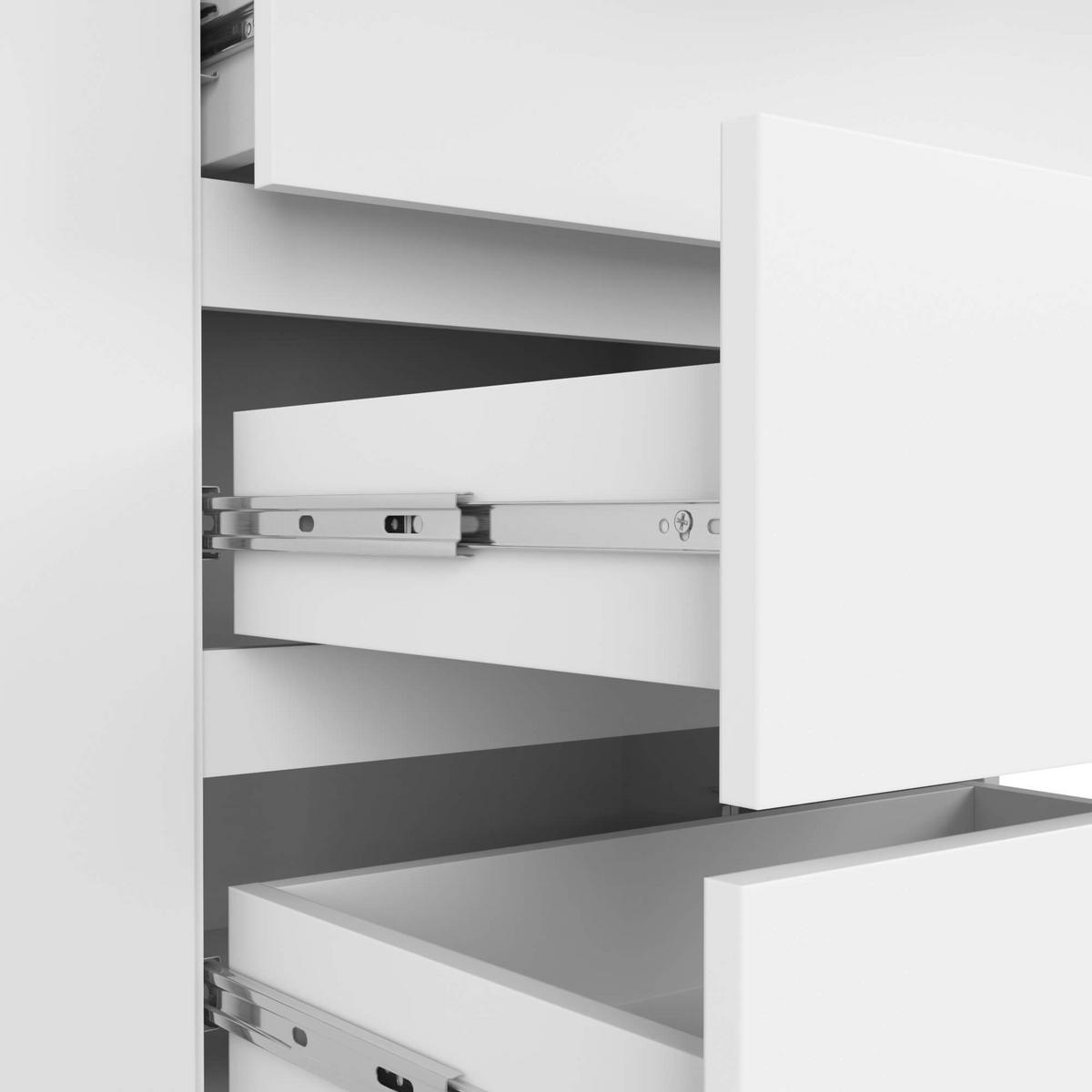 KOMMODE Weiß 99/160/40 - Weiß, Holzwerkstoff (160/99/40cm) - RAUMHIRSCH FURNITURE