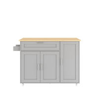KÜCHENINSEL Grau-Natur 132.5/44/90 cm - Grau, Holzwerkstoff (132.5/90/44cm) - PANGIVO