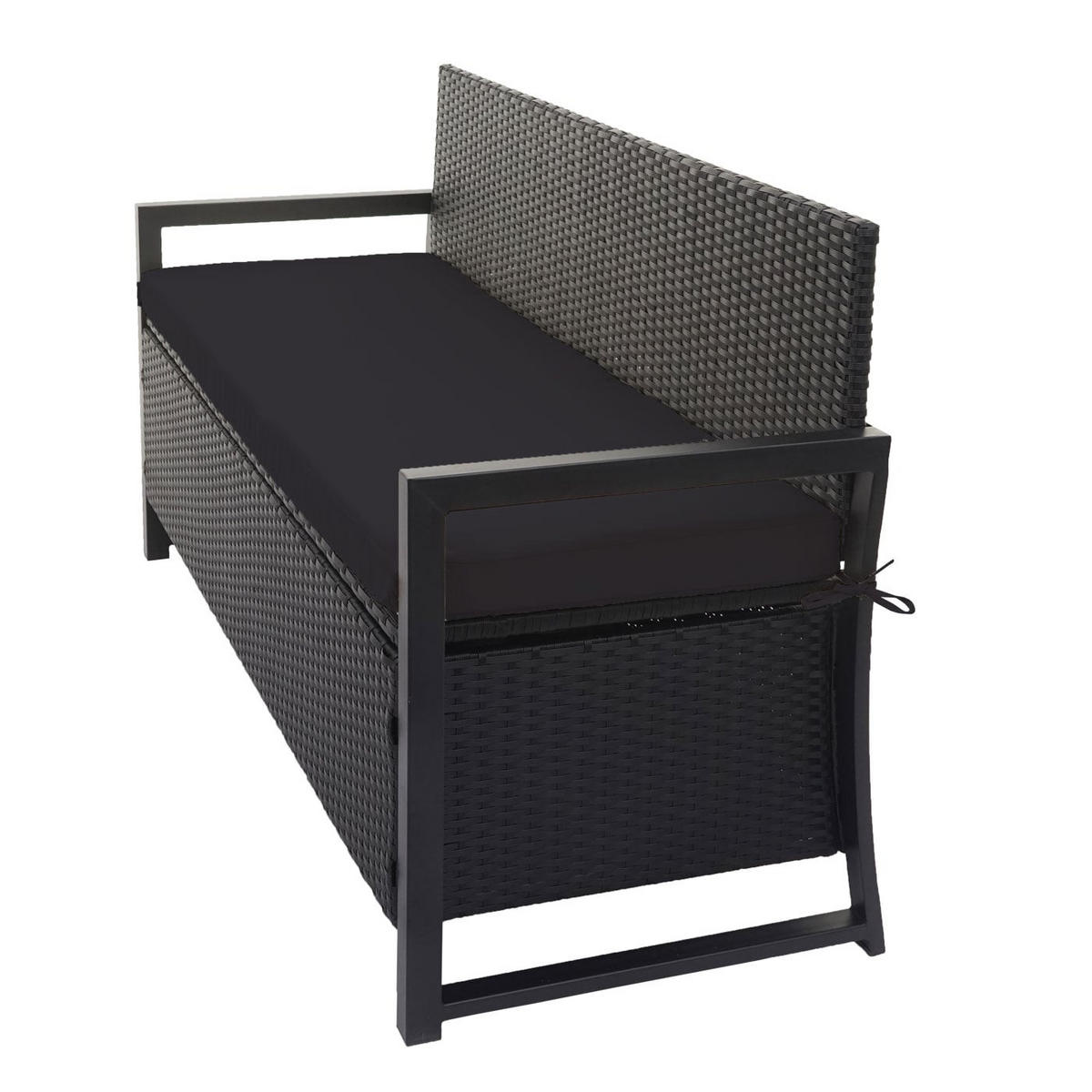 SITZBANK 3er 87x164x57cm Anthrazit/Schwarz - Anthrazit, Metall (164/87/57cm) - PROREGAL