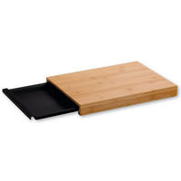 SCHNEIDEBRETT mit Auffangschale 34/24/3,5 cm - Braun, Naturmaterialien (24/34cm) - Kesper