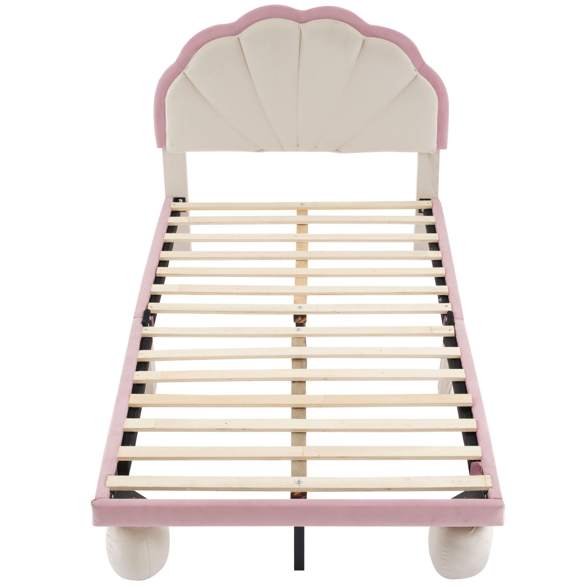 POLSTERBETT 90/200 cm Beige/Rosa - Pink/Weiß, Textil
