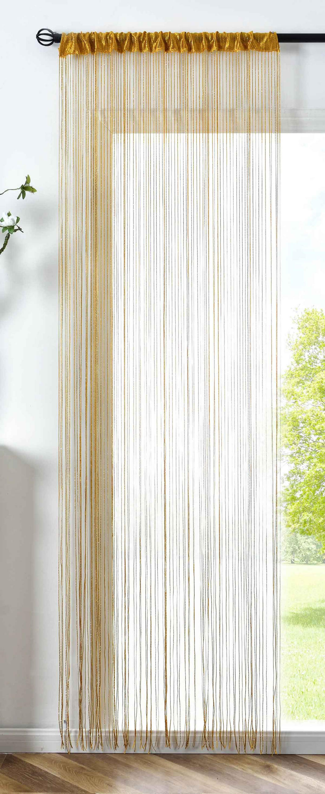 FADENGARDINE Shanghai HxB 230x100 cm Gold Lurex - Goldfarben, Textil (100/230cm) - Gardinenbox