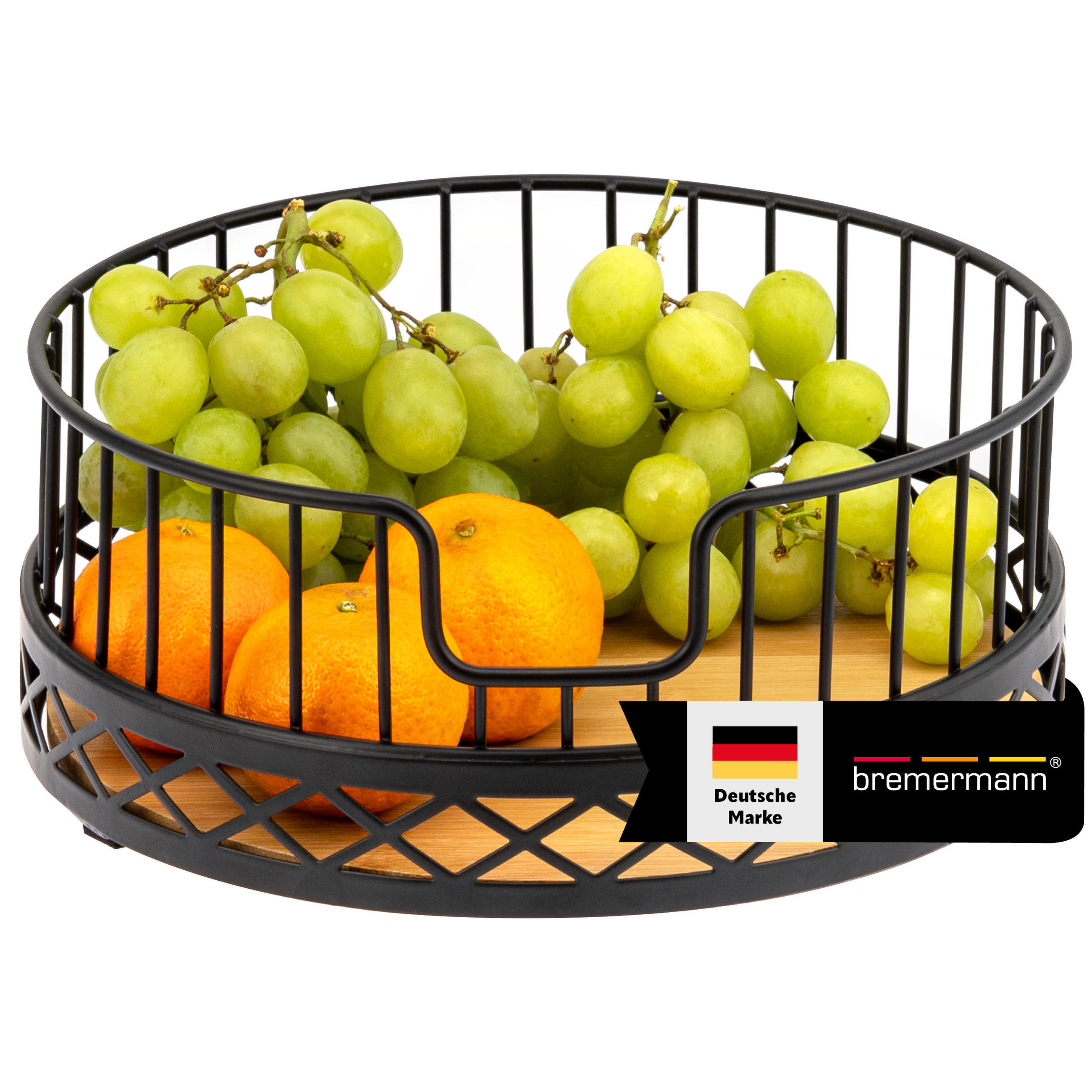 OBSTKORB, schwarz - Schwarz, Metall (9.5cm) - bremermann