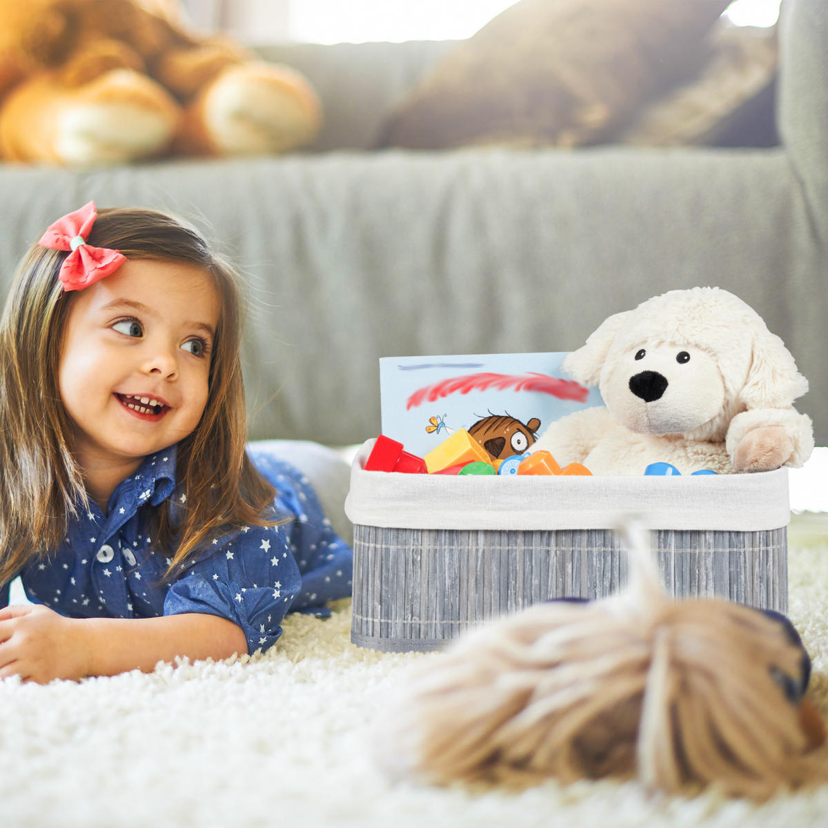 AUFBEWAHRUNGSKORB - Weiß, Holz/Holzwerkstoff (30/12.5/20cm) - Relaxdays