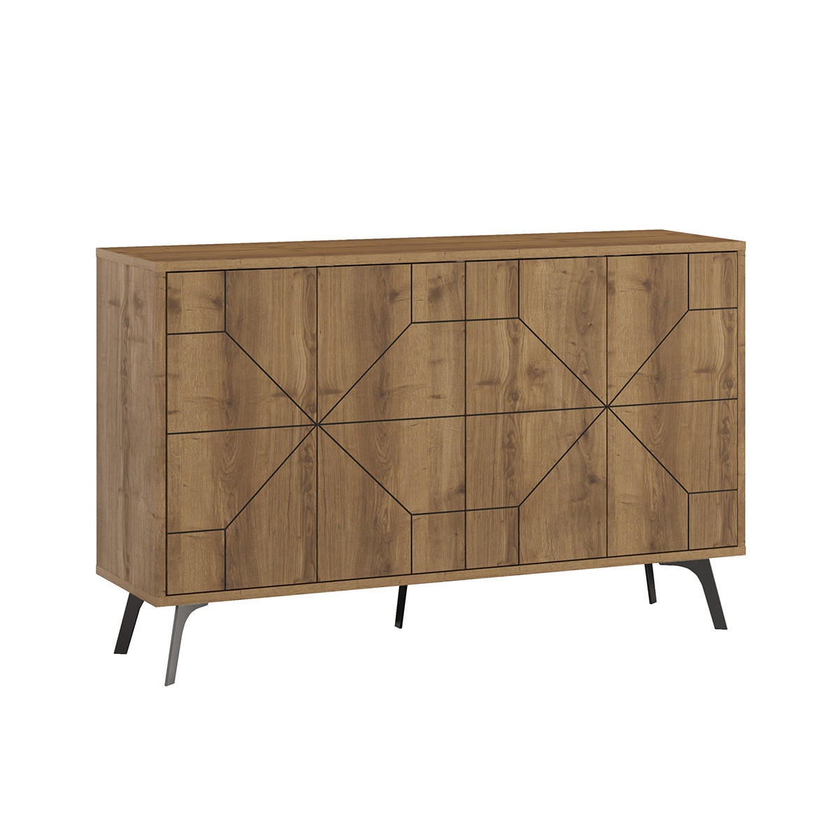 SIDEBOARD 4 Türen L123 cm - Dune - Eichefarben, Holzwerkstoff (35/77.4/123cm) - Calicosy