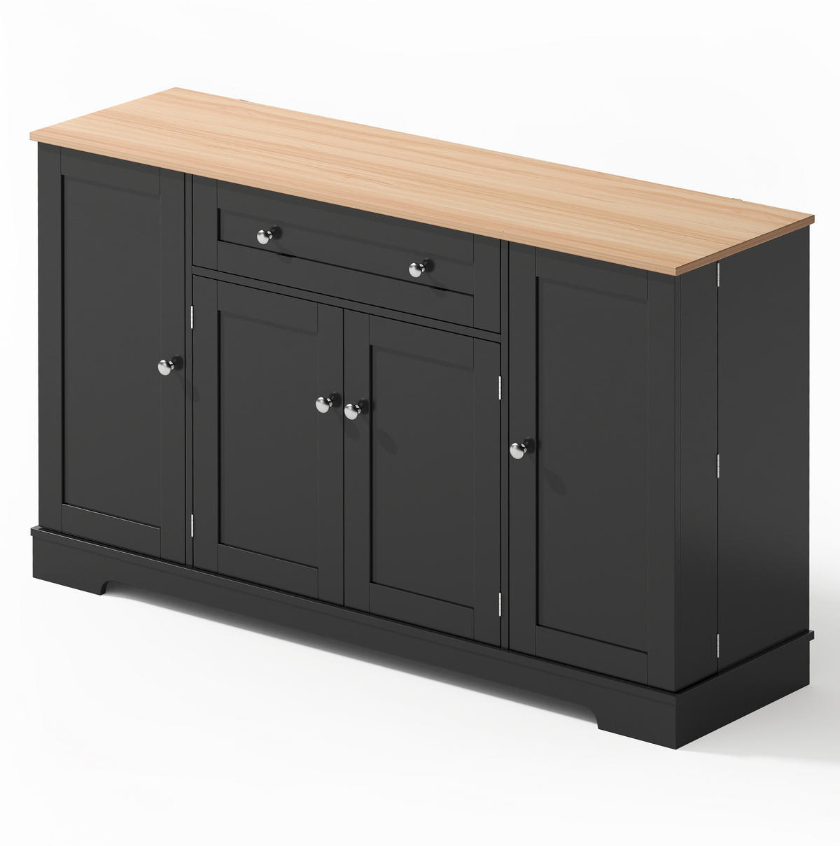 SIDEBOARD mit Schublade 138 cm MDF Schwarz - Schwarz, Holzwerkstoff (138/85/40cm) - Meubliv