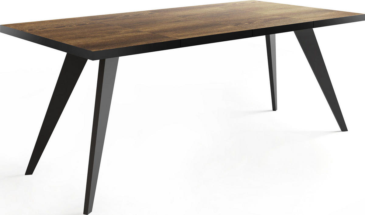 ESSTISCH Quadro quadratischer ausziehbarer, Arvadonna Chestnut 100-200/100/76 cm - Kastanienfarben/Schwarz, Holz/Holzwerkstoff (100/100/76cm) - WFL GROUP